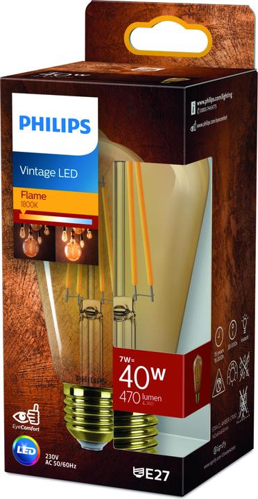 Actual product image Philips Amber (E27, 7 W, 470 lm, 1 x, E)