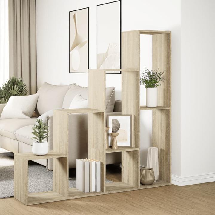 Actual product image VidaXL Room divider Bookcase Standing shelf Staircase shelf 4 steps Sonoma oak