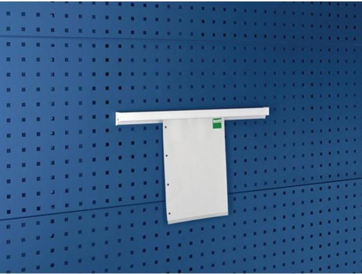 Actual product image Bott Document holder DIN A4 portrait aluminium W500xD10xH50mm suitable for perforated plates