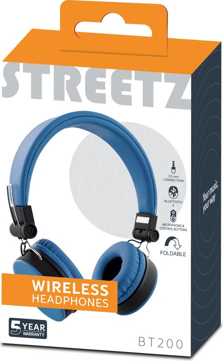 Actual product image Streetz BT200 (No noise cancelling, 120 h, Wireless, Cable)
