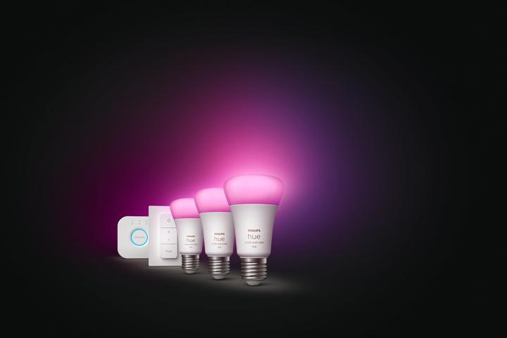 Actual product image Philips Hue White & Color Ambiance BT Starter-Set (E27, 9 W, 1100 lm, 3 x, F)