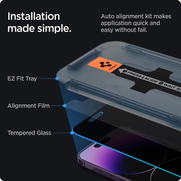 Produktbild Spigen EZ FIT GLAS.tR (1 Stück, Apple iPhone 14 Pro)