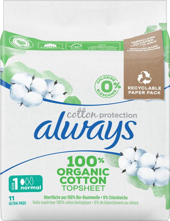 Produktbild Always Cotton Protection Ultra Normal (11 x, Damenbinden)