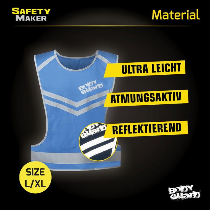 Actual product image SafetyMaker Running vest with reflector blue size L/XL (L, XL)