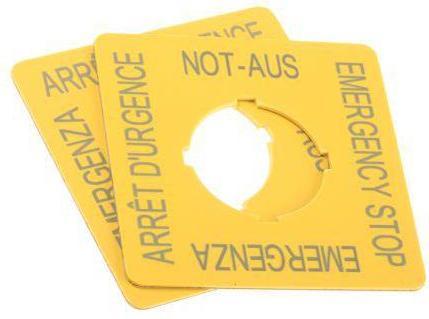 Produktbild Eaton Not-Halt-Schild 50x50mm viersprachig