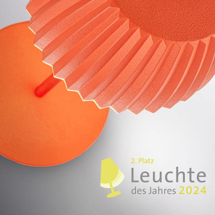 Actual product image Briloner Brilo unplugged RIFFLE Akku Mini Tischleuchte mit Lichtkante - Orange (150 lm)