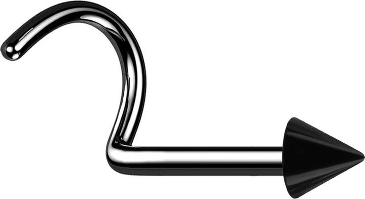 Immagine prodotto Star Piercing Nasenstecker gebogen schwarz mit Cone (Titanio G23, senza ottone)