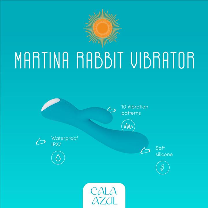 Actual product image Cala Azul Martina Rabbit Vibrator - Azul