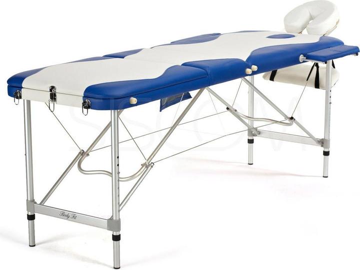 Actual product image Body Fit 3-piece massage bed made of aluminum, white and blue
