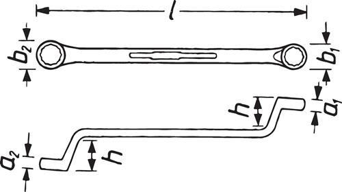 Immagine prodotto HAZET Chiave a doppio anello 630-30X32 ∙ Profilo a doppio esagono esterno ∙ 30 x 32 mm (30 mm, 32 mm)