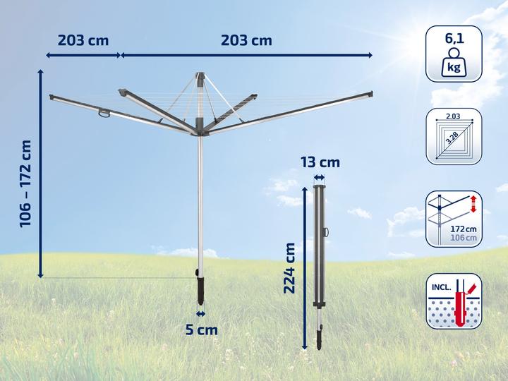 Produktbild Leifheit Wäschespinne Linomatic 500 Plus (50 m)