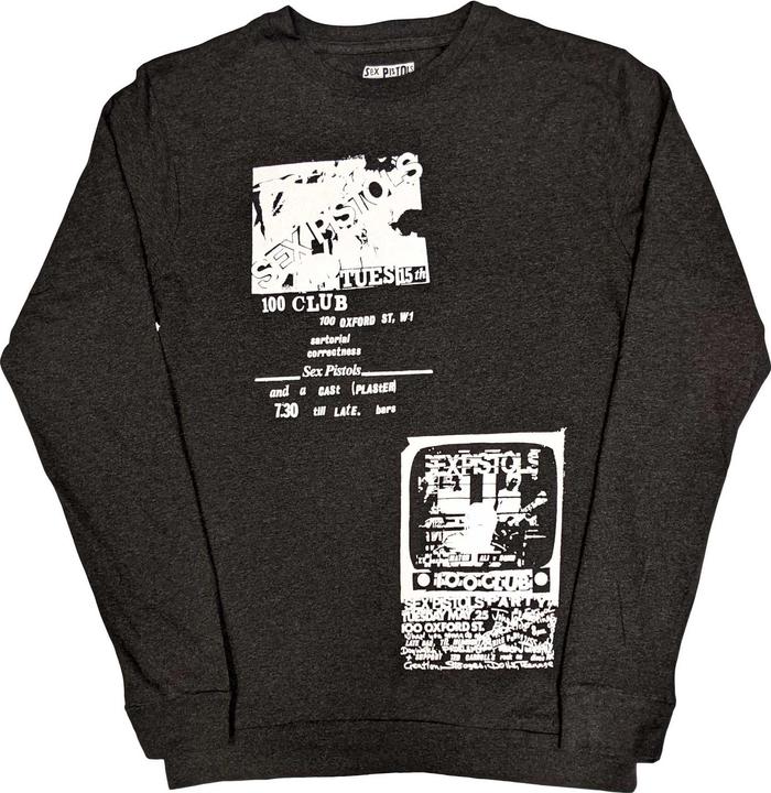 Actual product image Sex Pistols Adult 100 Club Back Print Long Sleeve T-shirt (L)