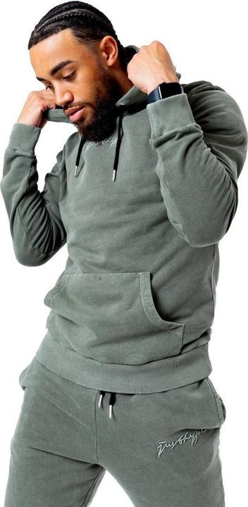 Justhype Acid Wash Hoody TWLR-135 žalia M (M)