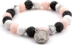 Beneto Bead bracelet made of jadeite. lava stone and howlite MINK39 / 17 (Lava Stone, Howlite, Jadeite)