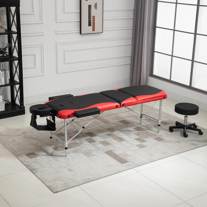 Image du produit Homcom Table de massage Cadre léger en aluminium, pliable, rembourré