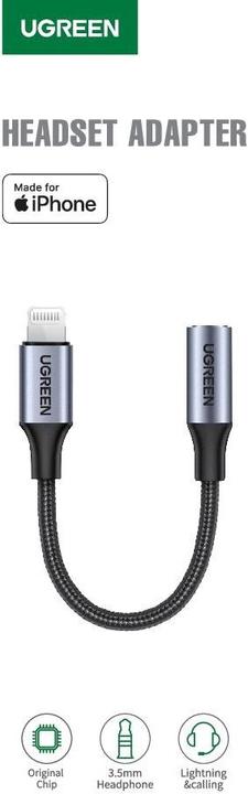 Immagine prodotto Ugreen Adattatore da fulmine a jack da 3,5 mm (Lightning, Presa da 3,5 mm)