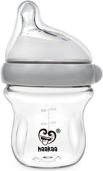 Actual product image Haakaa Gen. 3 Glass Baby Bottle 120ml - Grey (120 ml)