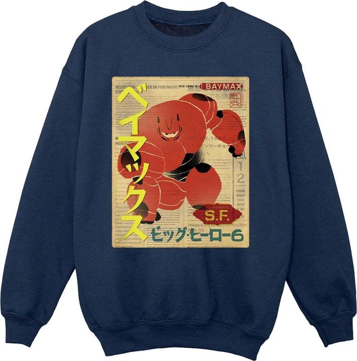 Actual product image Disney Girls Big Hero 6 Baymax Baymax Newspaper Sweatshirt (140, 146)