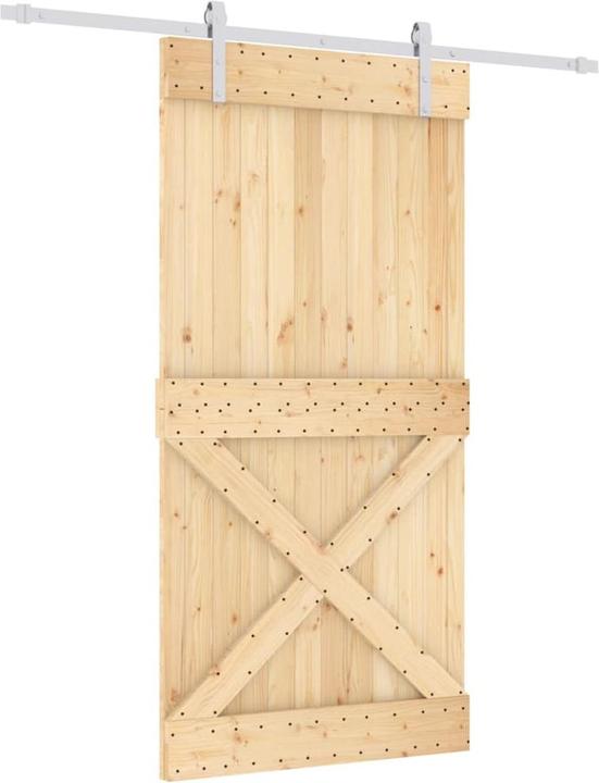 Produktbild VidaXL Schiebetür mit Beschlag 100x210 cm Massivholz Kiefer