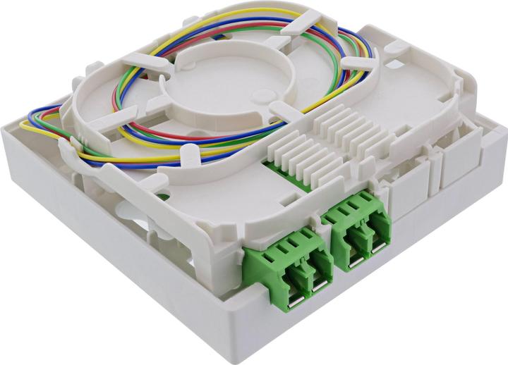 Produktbild InLine FTTH Anschlussbox vorkonfektioniert 4x LC/APC 9/125µm 20m (CAT6, 20 m)