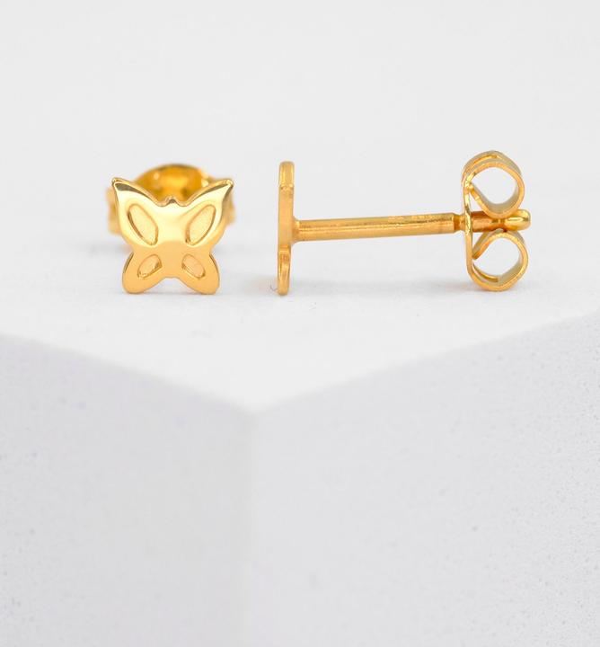 Immagine prodotto Muau Orecchini a farfalla in oro giallo 750, 5 mm (Oro 750/18 K)