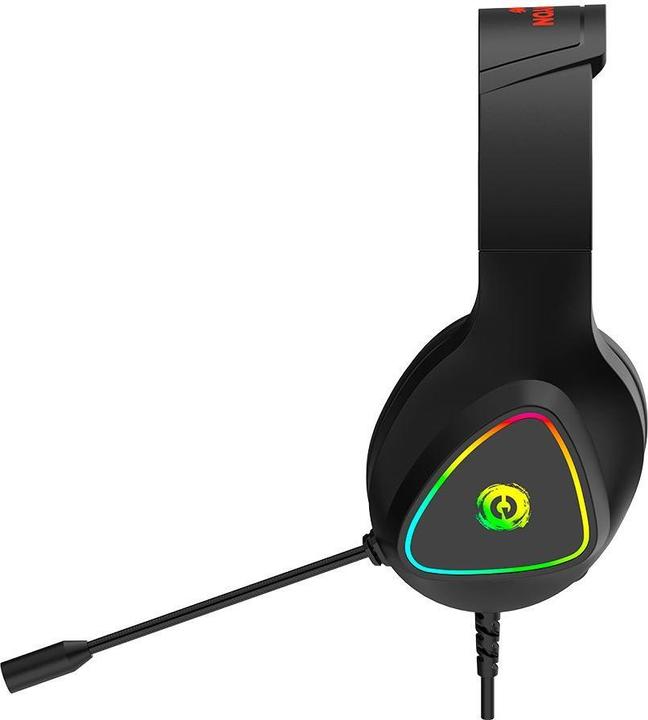 Actual product image Canyon GH-6, Shadder gaming headset, USB / 2x 3.5mm jack, 2m cable, multicolour RGB backlight, black (Cable)