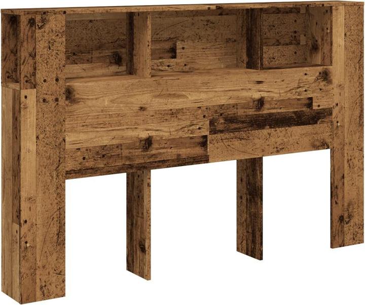 Image du produit VidaXL Tête de lit avec espace de rangement Étagère de tête de lit imitation vieux bois 160x18,5x103,5cm