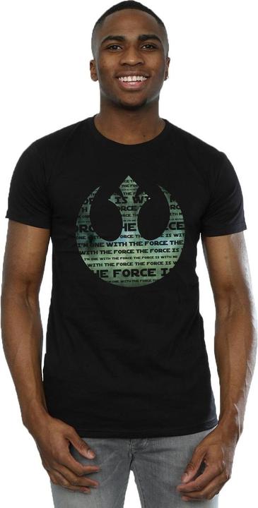 Actual product image Star Wars Mens Rogue One I'm One With The Force Alliance Emblem Green T-Shirt (XL)