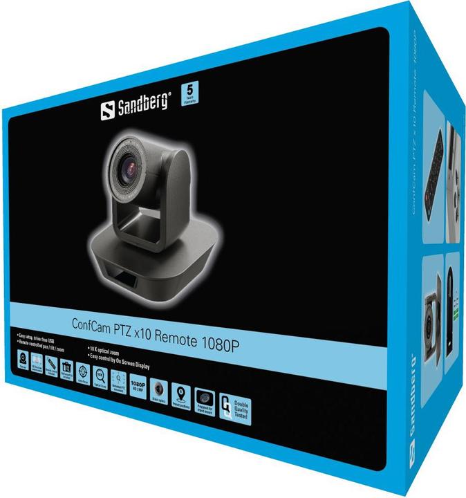 Produktbild Sandberg ConfCam PTZ x10 Remote 1080P (2.10 Mpx)