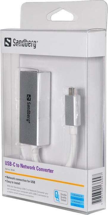 Produktbild Sandberg USB-C -> Network Converter (USB-C, RJ45 Gigabit Ethernet (1x))