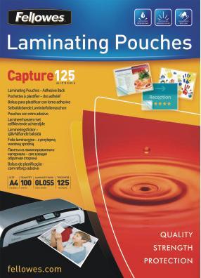 Immagine prodotto Fellowes autoadesivo. Laminato. A4, 125 mic (A4, 100 Pezzo/i, 125 µm)