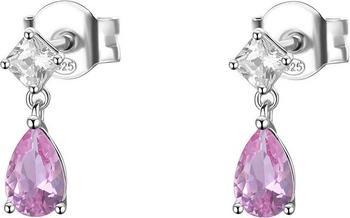 Actual product image Brosway - Silver dangle earrings with Vibrant Pink cubic zirconia FVP115