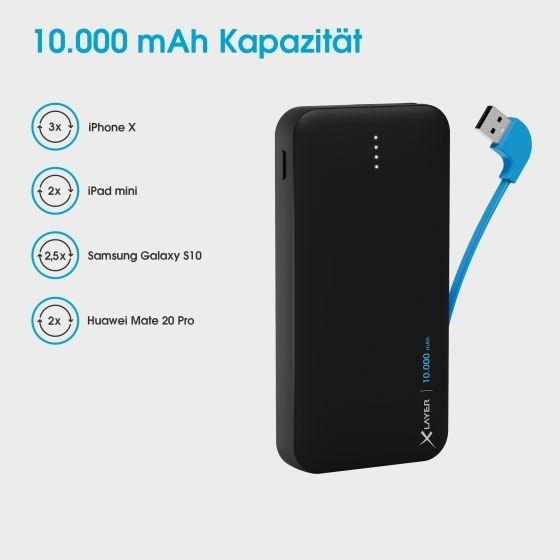 Immagine prodotto Xlayer Powerbank Plus AllinOne (10000 mAh, 18 W, 37 Wh)
