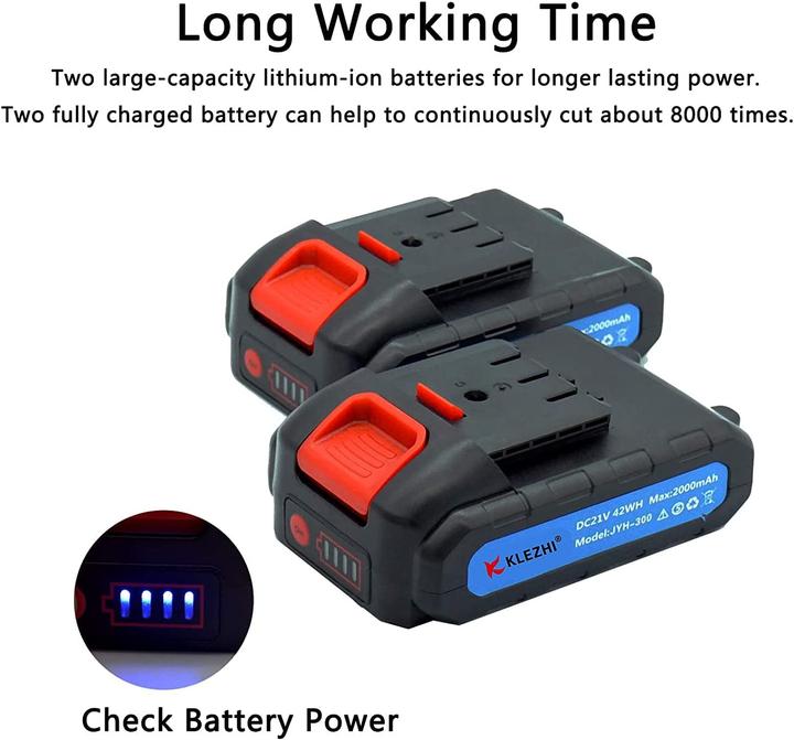 Image du produit Klezhi Sécateur électrique sans fil, noir