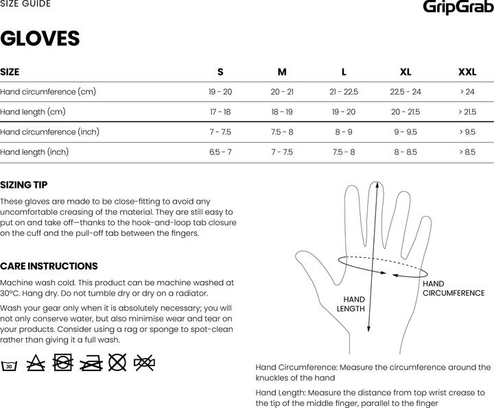 Nutritional values and ingredients GripGrab PACR InsideGrip™ Short Finger Summer Gloves (XXL)