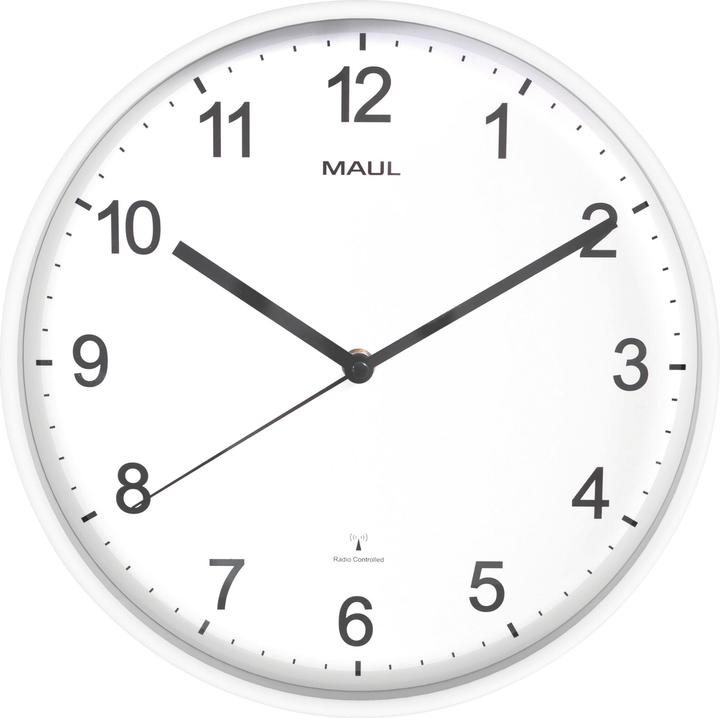 Image du produit Maul Horloge murale/funk sprint, diamètre : 300 mm, blanc synchronisation automatique, fonctionnement (30 cm)