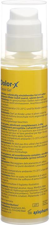 Valori nutrizionali e ingredienti Dolor-X Dispenser Airless Classic Gel (1 x, 200 ml, 258 g)