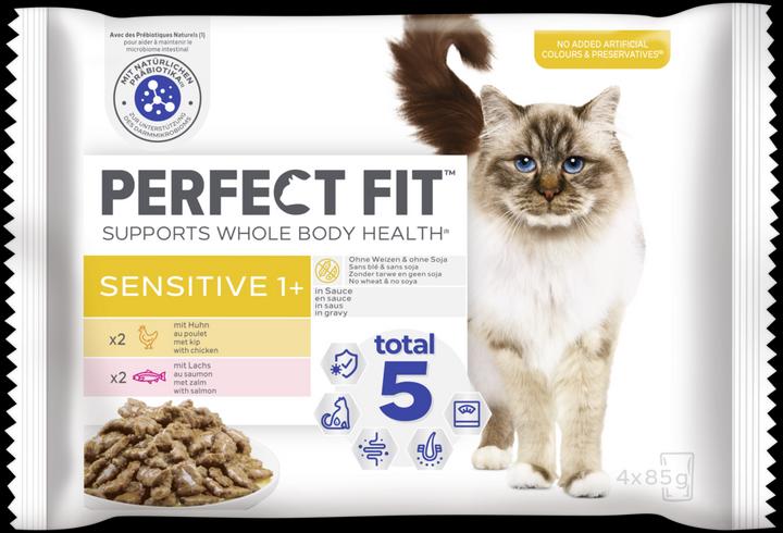 Produktbild Perfect Fit Multipack Portionsbeutel Sensitive Huhn & Lachs (Adult, Senior, 13 Stk., 4420 g)