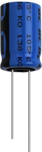 Actual product image Vishay Elektrolytkondensator, radial, 470uF, 50V, 750mA