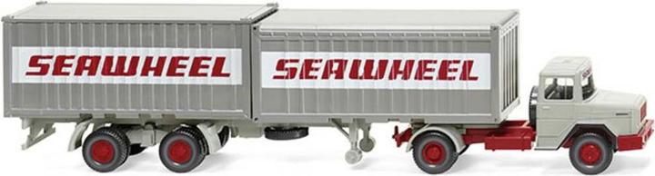Actual product image Wiking H0 Magirus Deutz container semitrailer truck "Seawheel