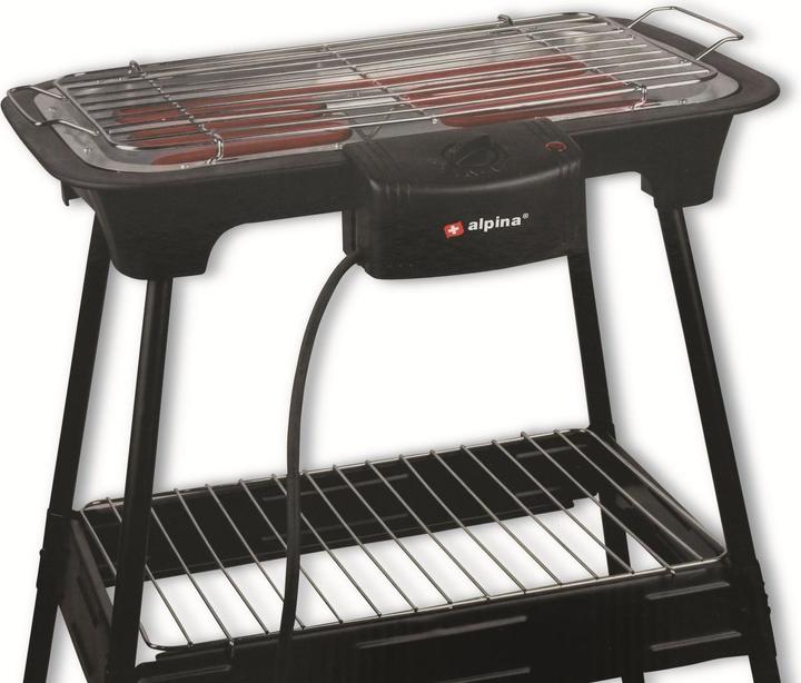 Produktbild Alpina Maschinen Elektro Tisch-Standgrill 2000W schwarz (2 kW)