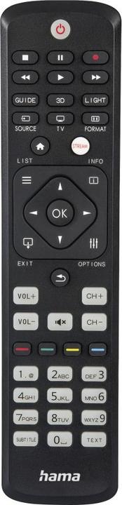 Produktbild Hama Universal-Fernbedienung für Philips TVs, IR, lernfähig, leuchtende Tasten (Universal Fernbedienung, Infrarot)