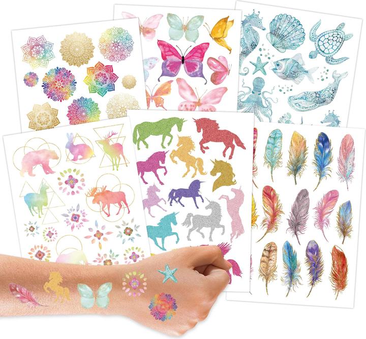Actual product image Papierdrachen Metallic Tattoo Set