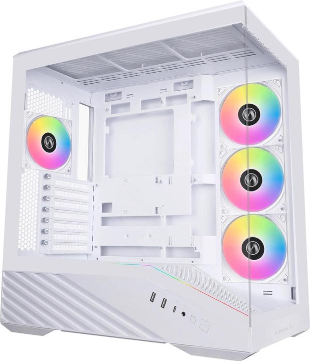 Lian-Li Vector V100 PC-Gehäuse, Midi-Tower, ATX, RGB, Tempered Glass - weiss (E-ATX, ATX)