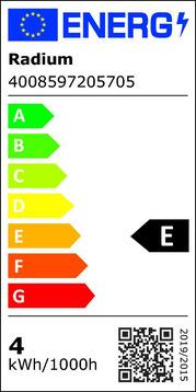 Energy Label Radium LED lamp (E27, 4 W, 470 lm, 1 x, E)