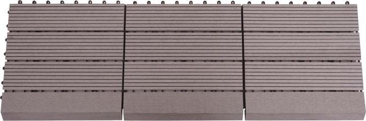 Immagine prodotto Swisshandel24 Piastrella WPC per pavimento Rodano + bordo, aspetto legno balcone/terrazzo, 11x ogni 30x30cm = 1mq (11 x, 30 x 30 cm)