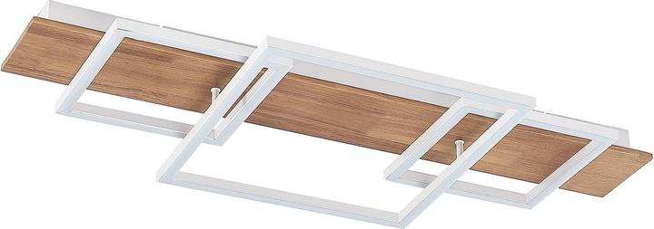 Produktbild Lucande Chariska LED-Deckenlampe Holz weiss 95 cm (740 lm)
