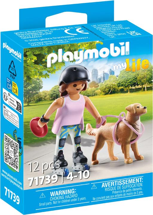 Image du produit Playmobil 71739 Femme en rollers avec retriever (71739, Playmobil City Life)