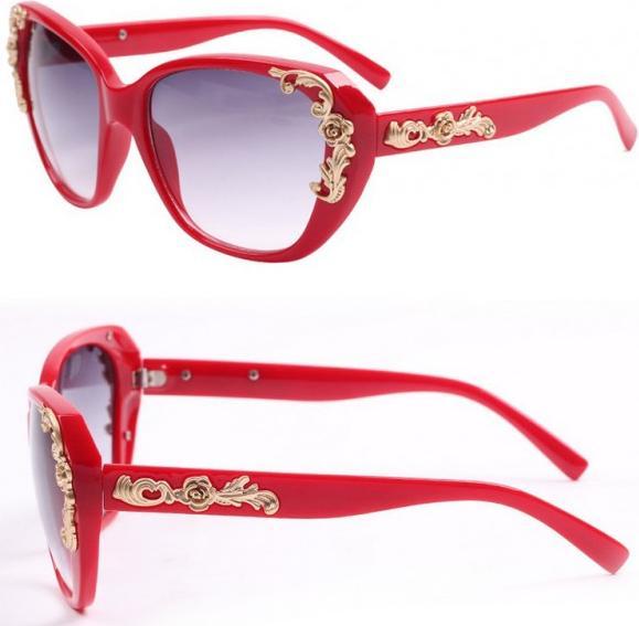 Hermex Damen Elegante Sonnenbrille UV400 - Rot