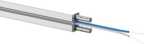 Image du produit Alantec Câble fibre optique OS2 FTTH plat SM 2J 9/125 LSOH blanc renforcé avec deux tiges en acier 1000m (1000 m)